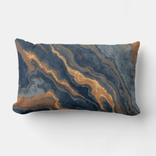 Cojín Lumbar Almohadón Lumbar Azul Marino Naranja Quemado Azul 