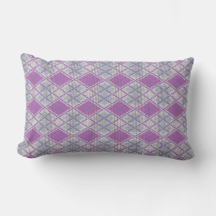 COJÍN LUMBAR ALMOHADÓN LUMBAR DE TEJIDO DE PUNTO ARGYLE LILAC