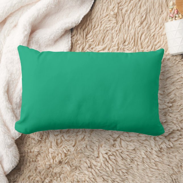 Cojín Lumbar almohadón rectangular verde turquesa con bordes su (Manta)