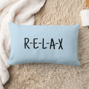 Cojín Lumbar Almohadón Relax Light Blue con Letra Negra