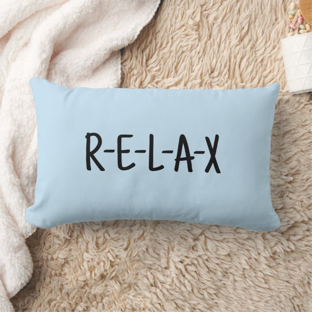 Cojín Lumbar Almohadón Relax Light Blue con Letra Negra    (Manta)