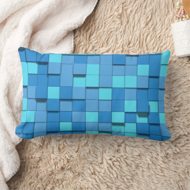 Cojín Lumbar Almohadones Azules Decorativos Modernos (Manta)