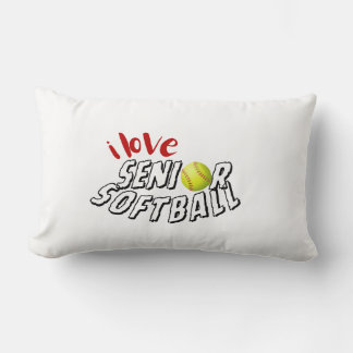 Cojín Lumbar Almohadones de tirar que amo el sóftbol senior