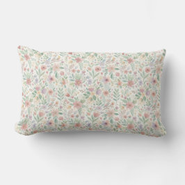 Cojín Lumbar Almohadones y Puf de Flores Pastel