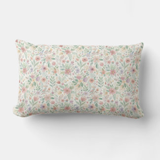 Cojín Lumbar Almohadones y Puf de Flores Pastel