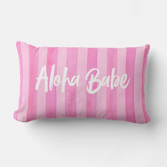 Cojín Lumbar Aloha Babe Pink Pillow (Anverso)