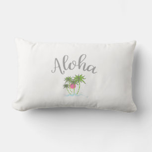 Cojín Lumbar Aloha Bebida Verano Tropical Hawaiano Único