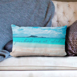 Cojín Lumbar Aloha Cita Turquesa Ocean Sandy Beach Foto