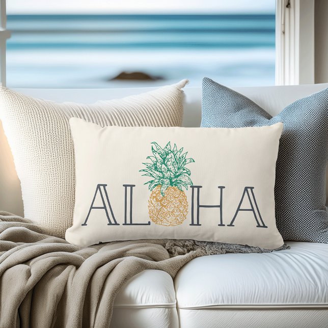 Cojín Lumbar Aloha Hawaiian Pineapple (Subido por el creador)