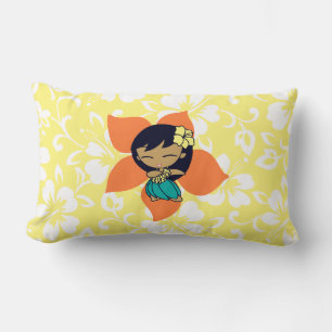 Cojín Lumbar Aloha Honeys Hula Chica Reversible Lumbar Pillows