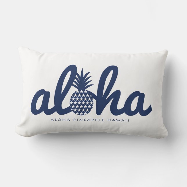Cojín Lumbar Aloha pineapple LogoColor-Navy (Anverso)