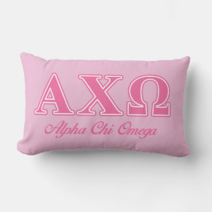 Cojín Lumbar Alphi Chi Omega Letras Rosas