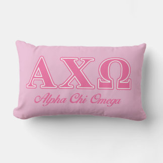 Cojín Lumbar Alphi Chi Omega Letras Rosas