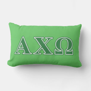 Cojín Lumbar Alphi Chi Omega Letras Verdes
