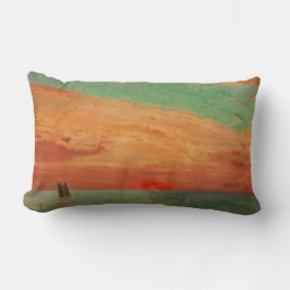 Cojín Lumbar Amanecer sobre el Mar Oriental (arte asiático) (Ta