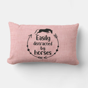 Cojín Lumbar Amante de Caballos Rosa Arpillera Occidental Ecues