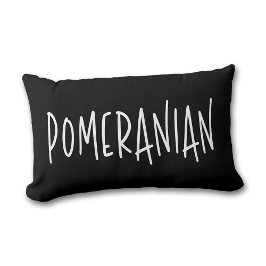 Cojín Lumbar Amante y dueño de Pomerania Chic Negro y Blanco