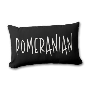 Cojín Lumbar Amante y dueño de Pomerania Chic Negro y Blanco