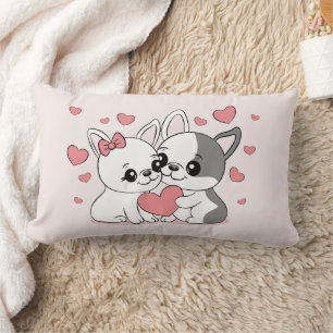 Cojín Lumbar Amantes del Bulldog Personalizado se alegran el dí