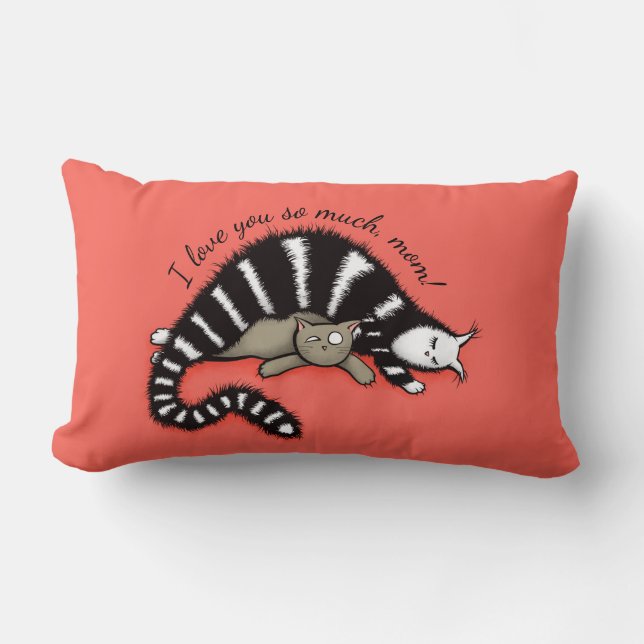 Cojín Lumbar Amar a mamá Gato Gato Gato Madre Madre Hijo (Anverso)