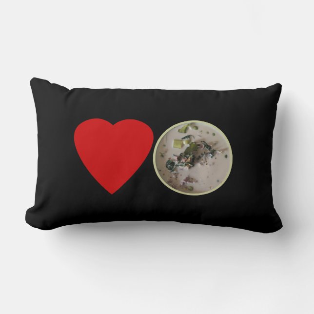 Cojín Lumbar Amar el curry verde tailandés... Comida callejera  (Anverso)