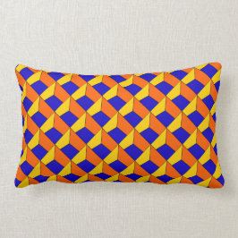 Cojín Lumbar amarillo azul 3D y naranja