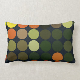 Cojín Lumbar Amarillo geométrico del arte, naranja, círculos