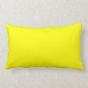 Cojín Lumbar Amarillo puro - Plantilla brillante de limón neó