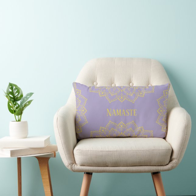 Cojín Lumbar Amarillo y lavanda Mandala Lumbar Pillow (Silla)