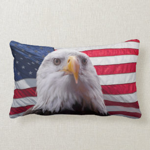 Cojín Lumbar American Eagle y bandera