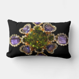 Cojín Lumbar Ametría púrpura Diamantes Emerales joyas