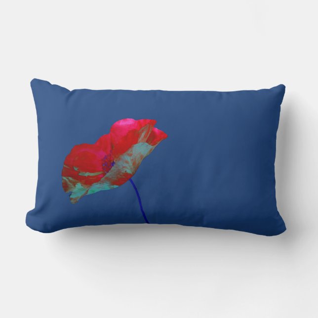 Cojín Lumbar Amigo azul rojo en azul oscuro (Anverso)