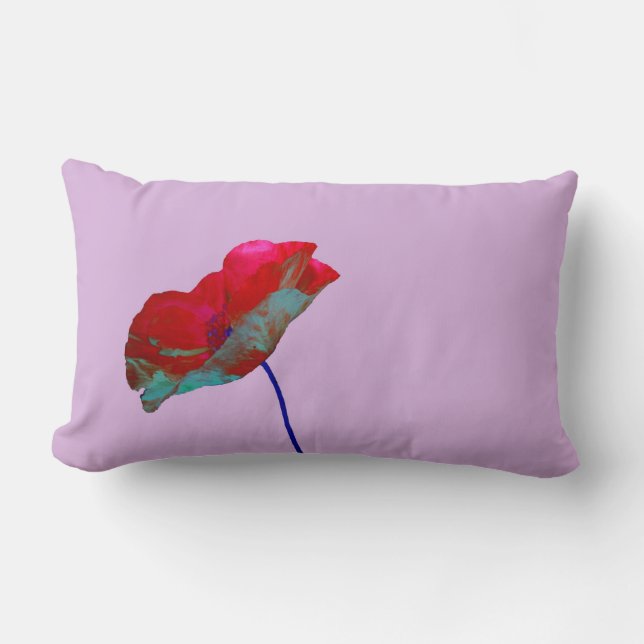 Cojín Lumbar Amigo azul rojo sobre rosa (Anverso)