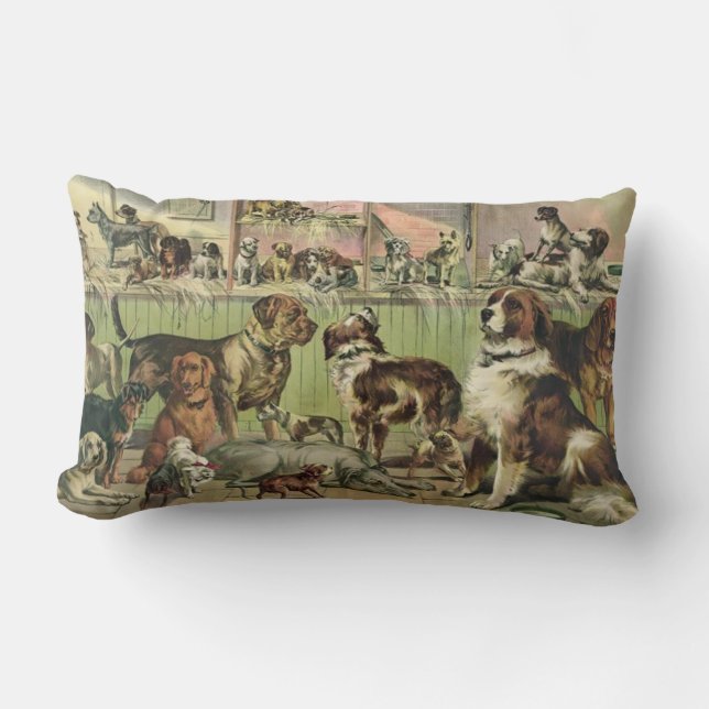 Cojín Lumbar Amigos furtivos Perros Amantes de Lumbar Pillow (Anverso)