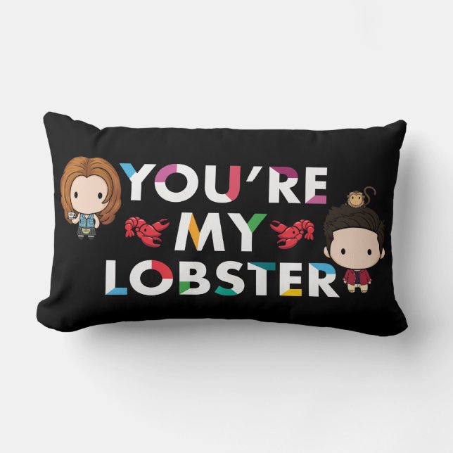 Cojín Lumbar AMIGOS™ | Ross y Rachel Lobster Chibi (Anverso)