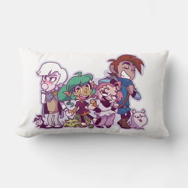 Cojín Lumbar ¡Amigos y mascotas del Harpy Gee! (Anverso)