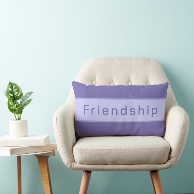 Cojín Lumbar Amistad Personalizada Elegante Periwinkle Purple (Silla)