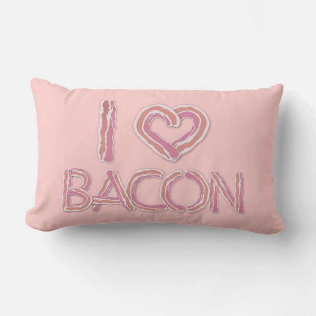 Cojín Lumbar Amo a Bacon (Anverso)