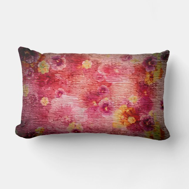 Cojín Lumbar Amor a las flores rosas - Pillow (Anverso)