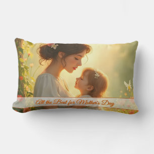 Cojín Lumbar Amor de madre soltera en flor de luz