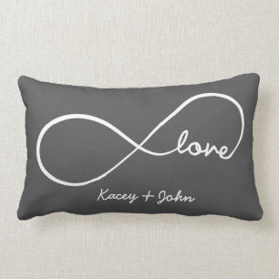 Cojín Lumbar Amor del infinito - gris oscuro