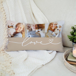 Cojín Lumbar Amor en guión cardíaco Personalizado beige 3 Colla