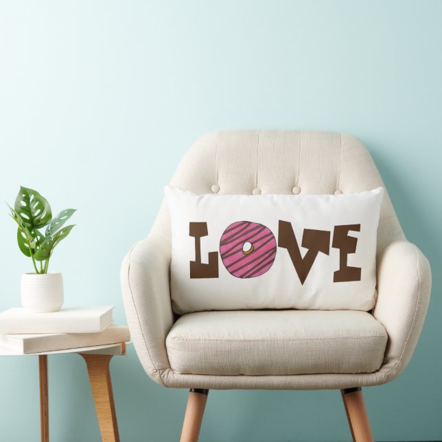 Cojín Lumbar AMOR Fresa Rosa Donut Doughnut Foodie (Silla)