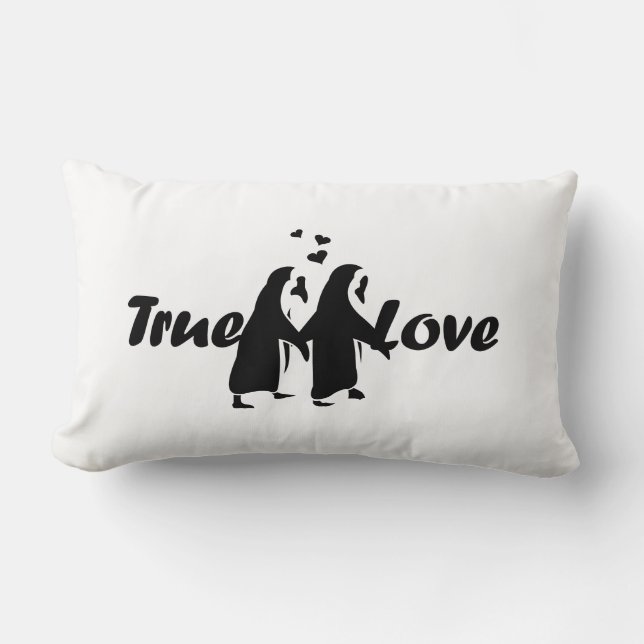 Cojín Lumbar Amor verdadero (pingüino) (Anverso)
