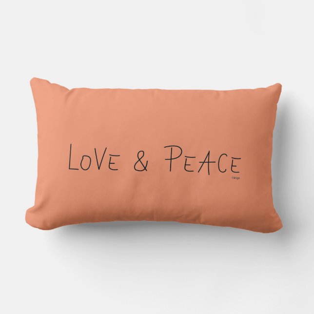 Cojín Lumbar Amor y paz, decoración en casa (Anverso)