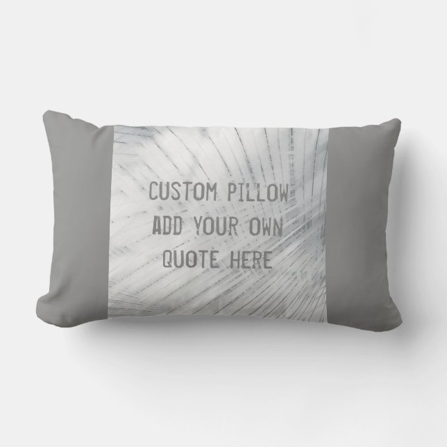 Cojín Lumbar añada su propia cita personalizado pillow gray (Anverso)
