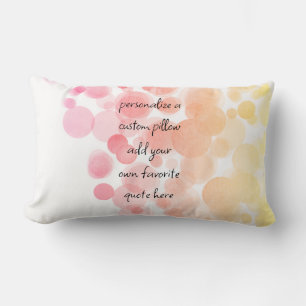 Cojín Lumbar añadir texto burbujas rosa y amarilla decoración p