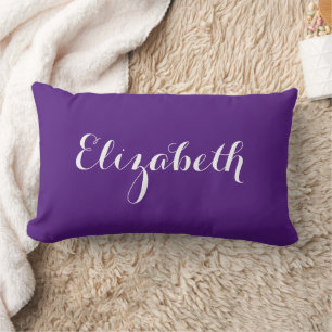Cojín Lumbar Añadir tu propio nombre moderno elegante morado re