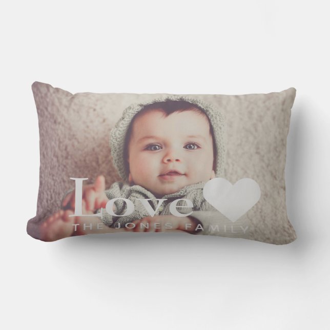 Cojín Lumbar Añadir tu propio programa de amor de fotos (Anverso)