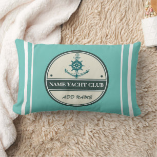 Cojín Lumbar Anclaje azul Nautical Welcome yachate velero